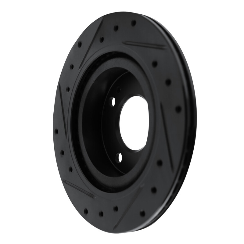 Dodge Attitude Brake Rotor (1) - Front Right - R1 Concepts - Drilled & Slotted - Black - `16-`25